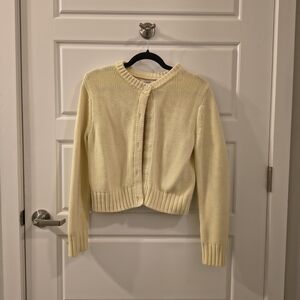 Yellow Button-Up Women's Sweater